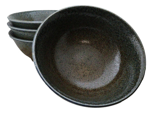 Set Of 4 Japanese Sunaji Kairagi Earth Sky Porcelain Large Ramen Soup Bowls 42oz - Ebros Gift