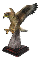 Wild Heritage Golden Eagle Landing Figurine Flying Eagle Over Rock Cliffs Accent