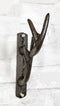 Set of 2 Cast Iron Vintage Western Rustic Deer Antlers Multi Point Wall Hooks