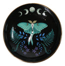 Wicca Witchcraft Dark Forest Phases of The Moon Luna Moth Round Incense Holder