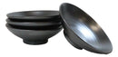 Pack Of 4 Ceramic Black Tetsu Kesho Collection Large Ramen Soup Dinner Bowl 36oz