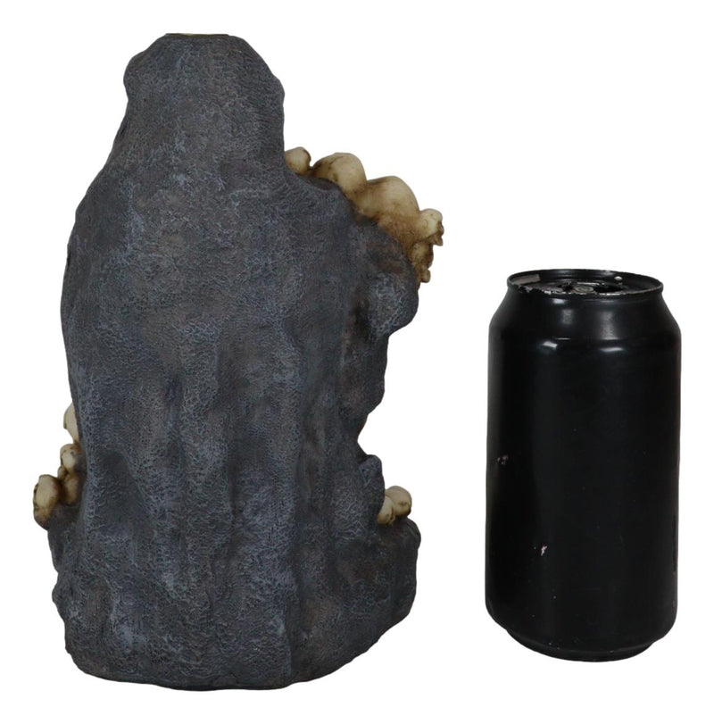 Gothic Melting Skulls Faux Geode Crystals LED Light Cave Backflow Incense Burner