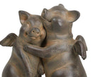 Rustic Country Hog Heavens Whimsical Angel Winged Pig Couple Dancing Figurine