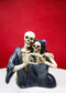Love Never Dies Black Cloaked Skeleton Couple Love Sign Hand Gesture Figurine