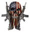 Military American Flag Star Spangled Banner Skull With 2 Gun Rifles Wall Decor