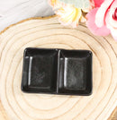 Pack Of 6 Ceramic Black Kokuyo Soy Sauce Or Condiment Dishes Double Partition