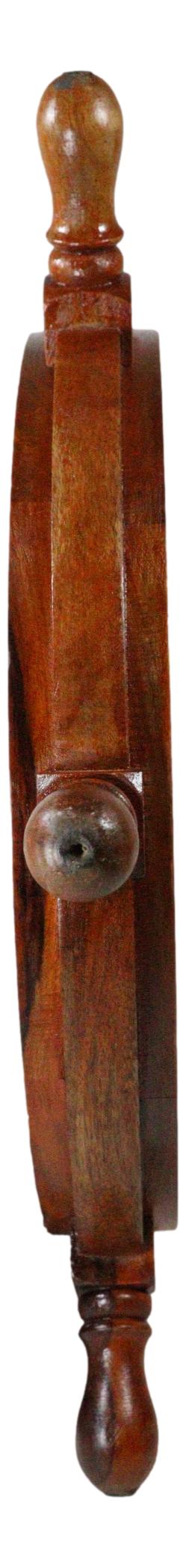 Nautical Marine Vintage Hardwood Wood & Brass Ship Steering Helm Boat Wheel 18"D
