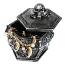 Gothic Celtic Knotwork Graveyard Skulls And Bones Hexagon Decorative Trinket Box