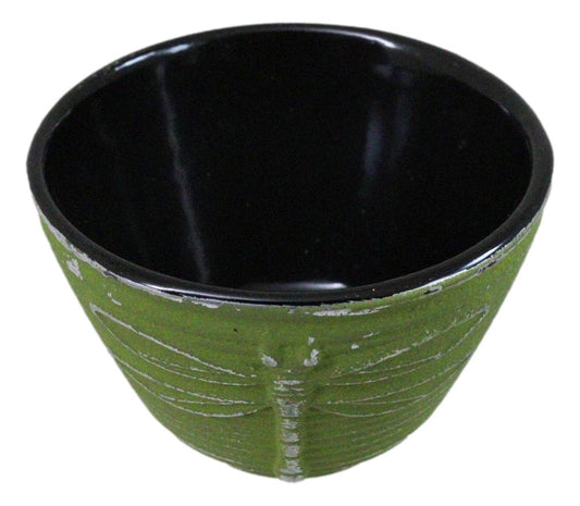 Pack Of 4 Green Tombo Dragonfly Cast Iron Tetsubin Textured Tea Cups 3oz
