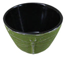 Pack Of 4 Green Tombo Dragonfly Cast Iron Tetsubin Textured Tea Cups 3oz