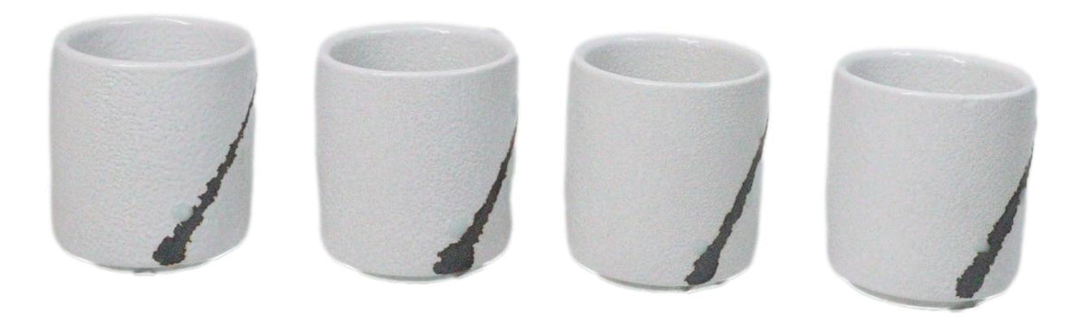 Set of 4 Yukino Hana Snow Flowers Art Porcelain 1.25oz Ochoko Yuzu Sake Cups