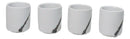 Set of 4 Yukino Hana Snow Flowers Art Porcelain 1.25oz Ochoko Yuzu Sake Cups