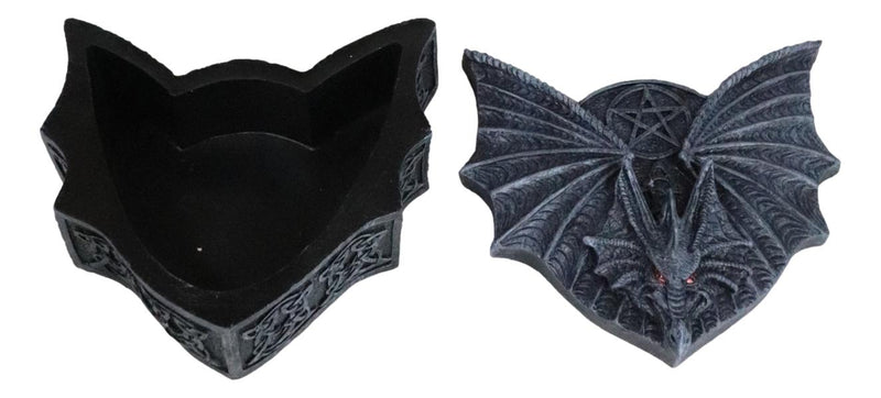 Winged Mystic Dragon Pentagram With Celtic Knotwork Decorative Jewelry Box