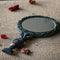 Wicca Triple Moon Spiral Goddess with Magical Ivy Leaves Sculptural Hand Mirror