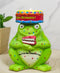 Whimsical Party Happy Birthday Green Frog Ceramic Tea Light Votive Candle Holder