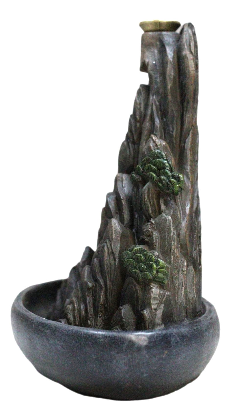 Eastern Feng Shui Tranquil Zen Rocky Mountain Range Backflow Cone Incense Holder