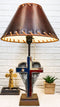 Country Western Texas Lone Star State Flag With Silver Angel Wings Table Lamp