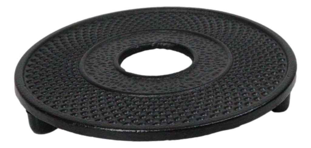 Round Hobnails Pattern Cast Iron Metal Tetsubin Teapot Trivet Stand 5"D