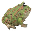 Amphibian Wildlife Realistic Green Bullfrog Frog In Stoic Posture Figurine 7"L