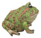 Amphibian Wildlife Realistic Green Bullfrog Frog In Stoic Posture Figurine 7"L