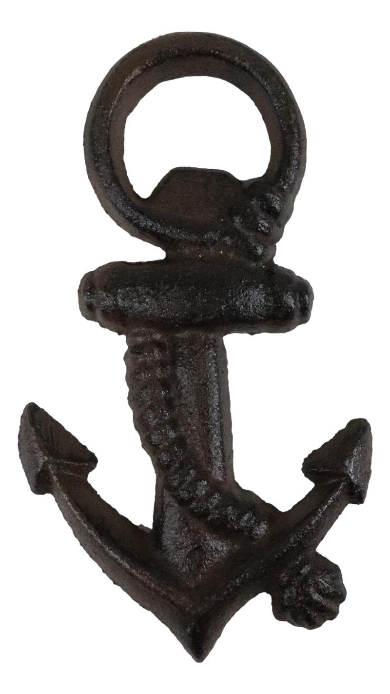 Rustic Cast Iron Nautical Coastal Marine Ship Anchor Beer Bottle Opener Set Of 4