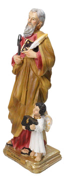 Christian Apostle of Jesus Saint Matthew Evangelist With Angel Figurine 8"H