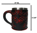 Red Rose Heart Motif Gothic Skeleton Couple Kissing Resin Coffee Cup Mug