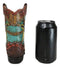 Western Star Texas Longhorn Colorful Faux Tooled Leather Cowboy Boot Money Bank