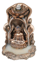 Meditating Buddha Gautama Sitting On Lotus Padma Backflow Cone Incense Burner