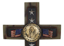 Large Patriot USA Military United States Army Medallion Flags Stars Wall Cross