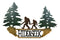 Rustic Sasquatch Big Foot by Pine Trees Hide & Seek Metal Wall Decor Plaque