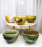 Abstract Art Tenmoku Glazed Ceramic 10oz Matcha Tea Bowl Set of 5 Made In Japan