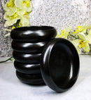Pack of 6 Black Kokuyo Modern Round Appetizer Salad Banchan Deep Dish Plates 5"D