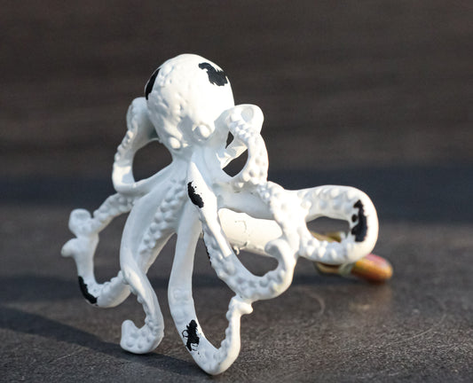Pack Of 6 Cast Iron Vintage White Sea Octopus Drawer Cabinet Door Pull Knobs - Ebros Gift