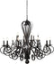 Large Modern Black Iron Ornate French Scroll 18 Arms Chandelier Pendant Lamp