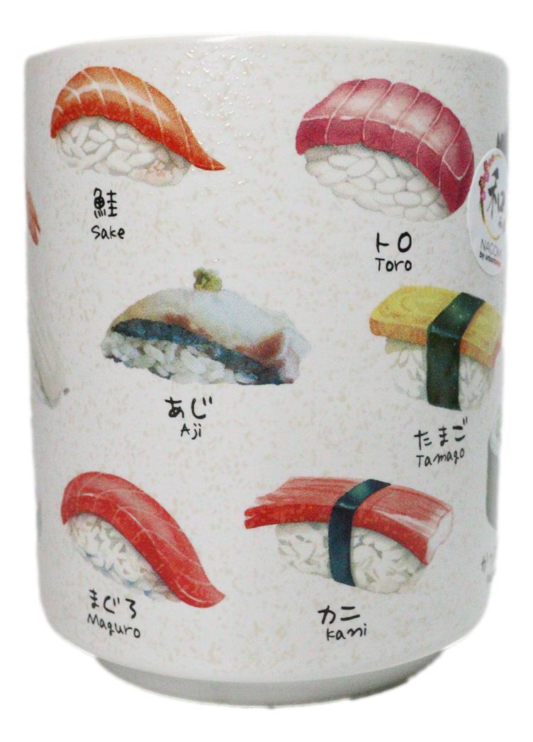 Japanese Icons Colorful Sushi Sashimi Rolls Textured Ergonomic Mug Cup 11oz