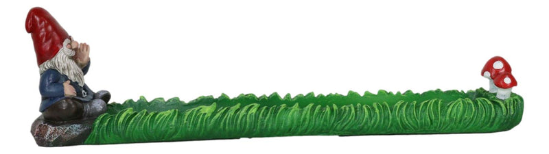 Gnaughty Pot High Smoking Gnome Toadstool Mushrooms Greens Incense Burner Holder
