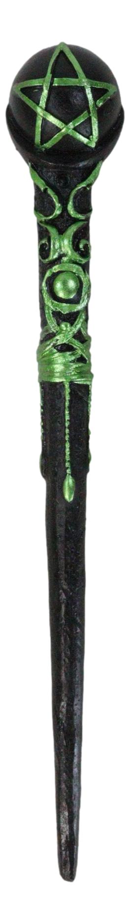 5 Assorted Wizard Magic Wands With Faux Geode Crystals Rock Holder Stand Set - Ebros Gift