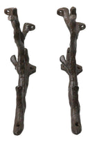 Pack of 2 Cast Iron Nature Flora Fauna Twig Branch Wall Shelf Brackets 7"H