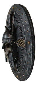 Viking Warrior Of Valhalla Skull Helmet Celtic Knot Cross Shield Wall Plaque