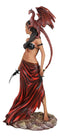 Tribal Warrior Dragon Witch Ebony Princess Meike Holding Falcata Blades Statue