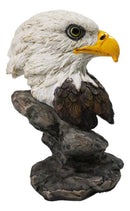 American Patriotism Majestic Royal Bald Eagle Head Bust On Rocks Figurine 4.5"H