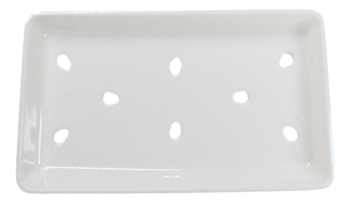 Pack Of 6 White Neta Zara Sushi Case Sashimi Plates With Drip Holes 8.5" By 5"