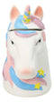Sacred Purity White Unicorn With Rainbow Mane Horn Ceramic Cookie Jar Figurine