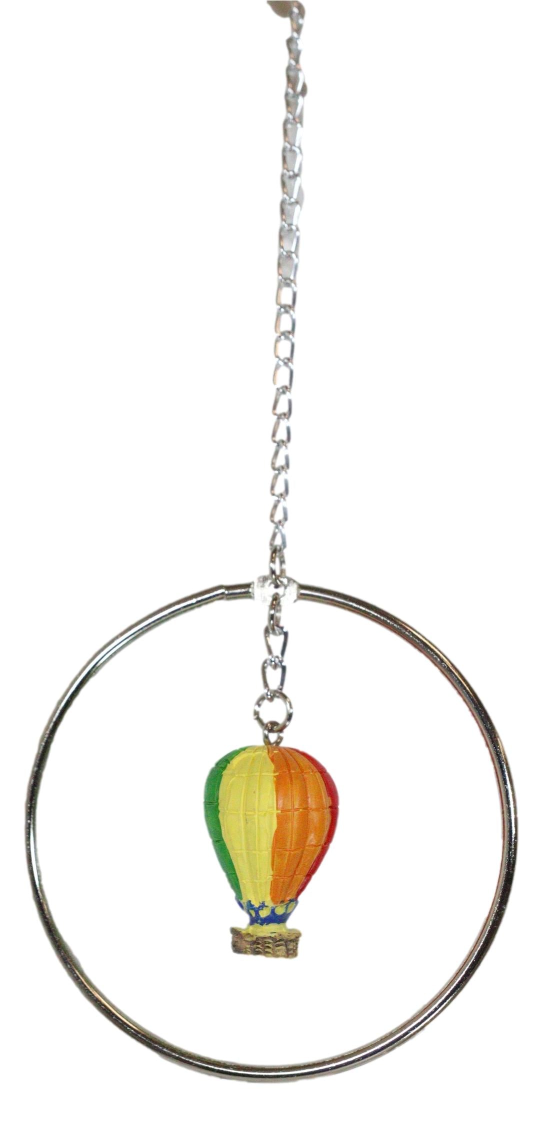 Colorful Hot Air Balloons Aircraft With Wicker Baskets Wind Chime Figurine