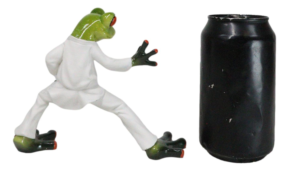 Toad Chop Karate Kid Black Belt Green Frog Martial Arts Warrior Figurine - Ebros Gift