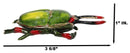 Green Stag Beetle Bug Enameled Pewter Austrian Crystals Trinket Jewelry Box