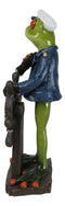 Marine Bon Voyage Sailor Captain Frog Holding Wheel Helm and Binoculars Figurine