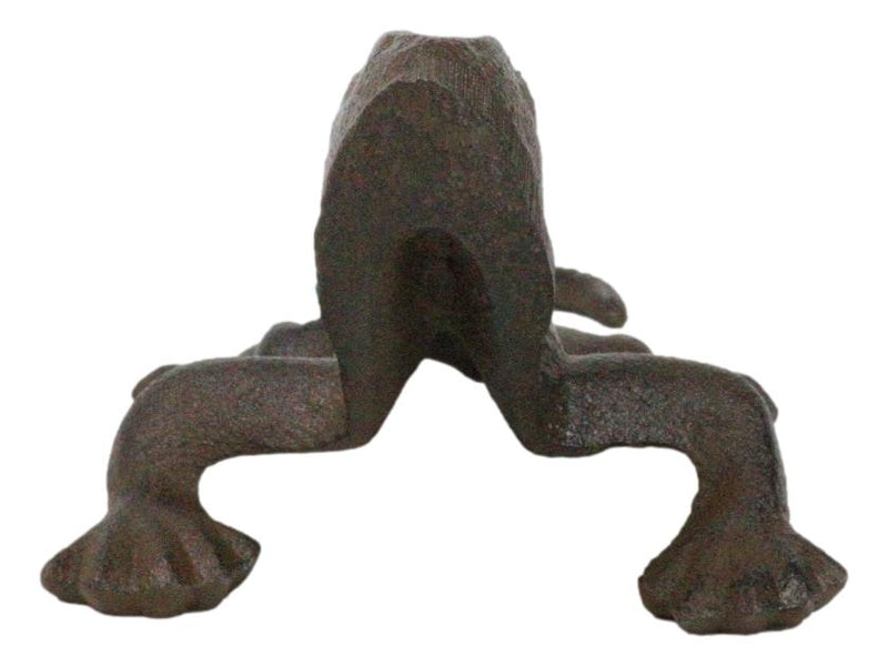 Pack Of 2 Cast Iron Reptile Animal Gecko Lizard Rustic Metal Figurine 7.5"L