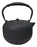 Matte Black Tokusa Vertical Lines Design Tetsubin Larger Cast Iron Teapot 33oz